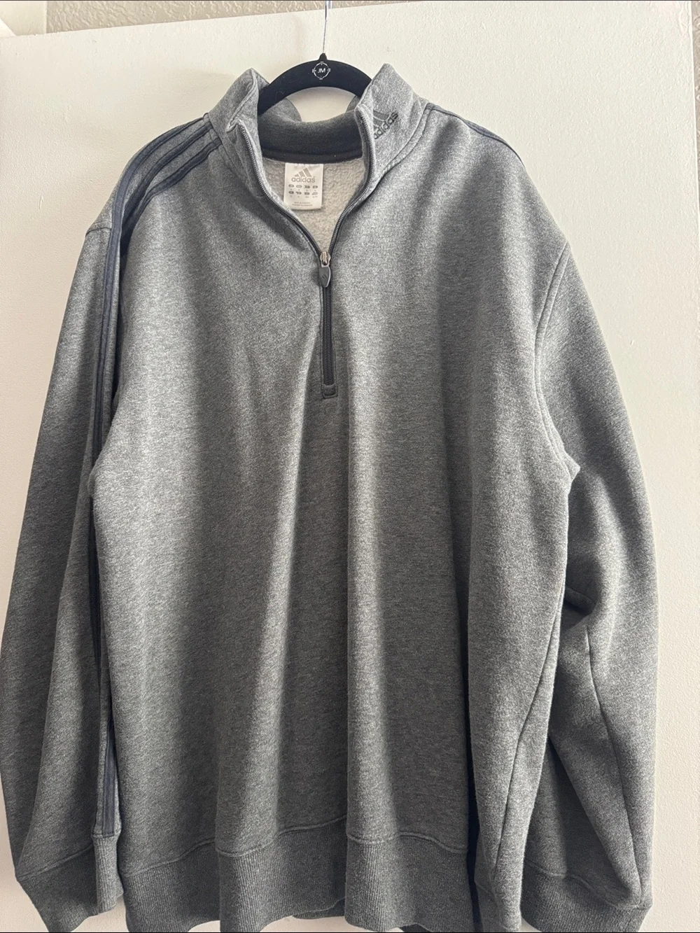 adidas Men's Dark Gray Half-Zip Pullover Sweater
